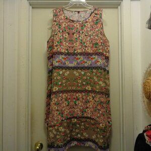 BOHEMIAN DREAMER GIRL FLOWERS COTTON BLEND MAXI DRESS 2 X